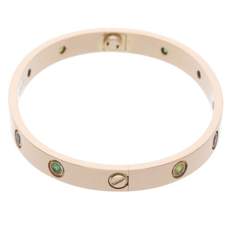 Cartier LOVE Bracelet Love Bracelet 18K Pink Gold Multi-stone Bracelet Men's 17