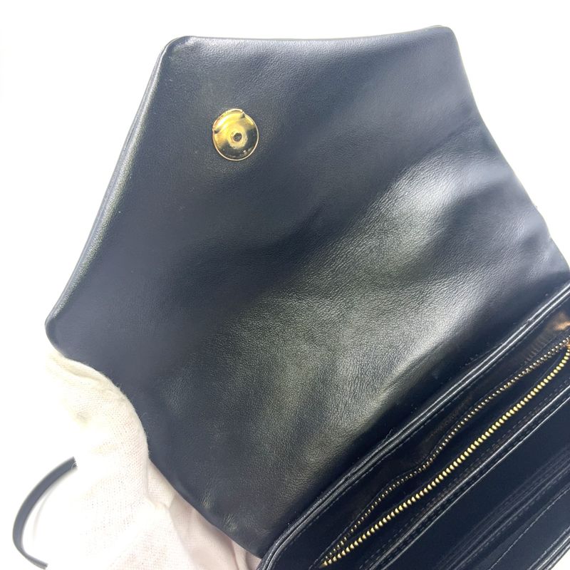 Saint Laurent Paris Lou Leather Black Shoulder Bag Gold