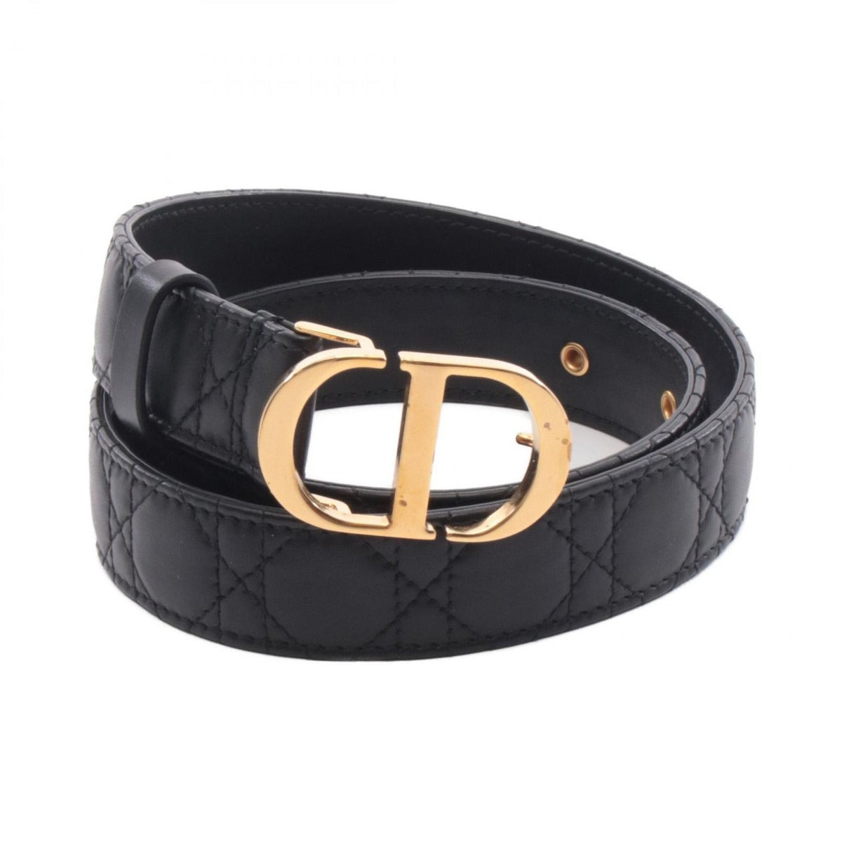 Dior Belt 30 Montaigne Black Leather Handbag