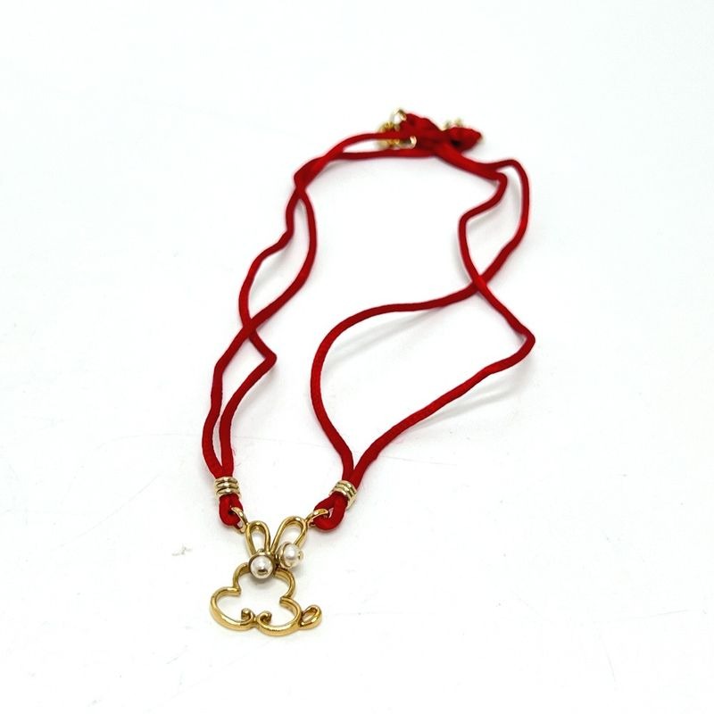 Dior Choker Necklace Rabbit Motif Metal