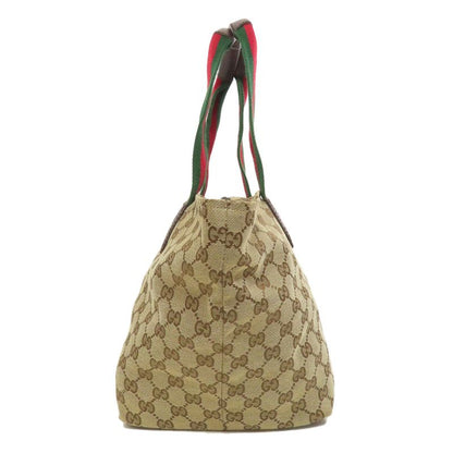 Gucci 131230 GG Sherry Line Handbag Canvas Women