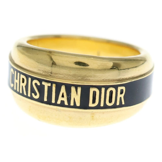 Christian Dior CD Line Logo Ring Gold Black