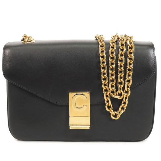 Celine C Chain Black Leather Medium Shoulder Bag