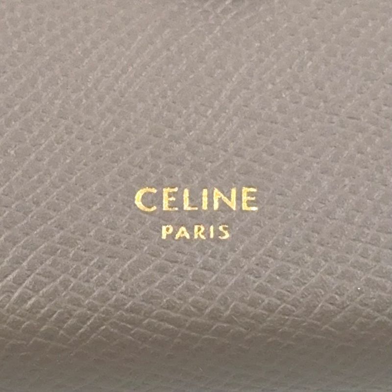 Celine Medium Strap Wallet Leather Gray Beige And Light Blue Wallet