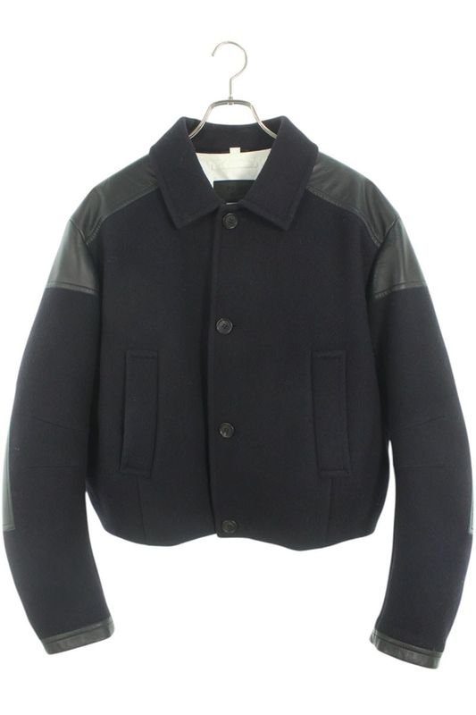 Prada Sgc425 Leather Cutout Cropped Coat Down Jacket Men's XL