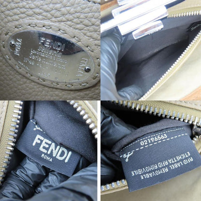 Fendi Handbag Peekaboo 8bn290 Selleria Leather Brown Silver Hardware 2WAY