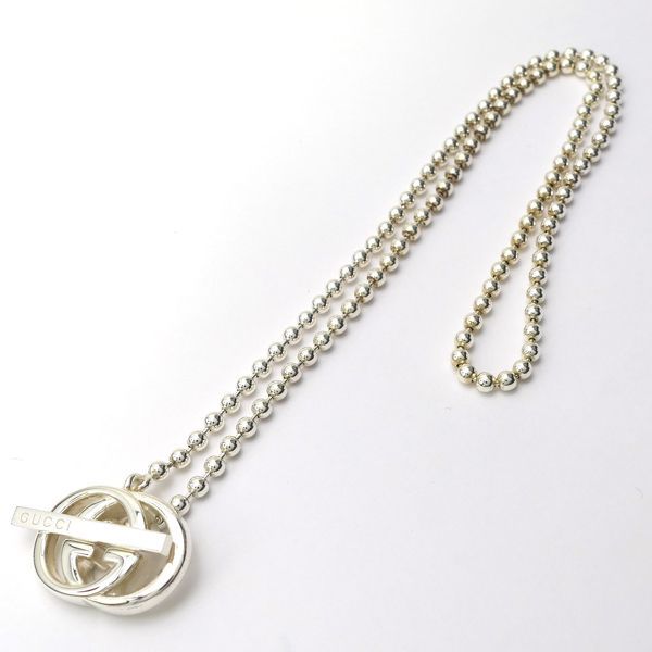 Gucci Interlocking G Necklace Silver Ag925 Ball Chain With Box Double G Gucci