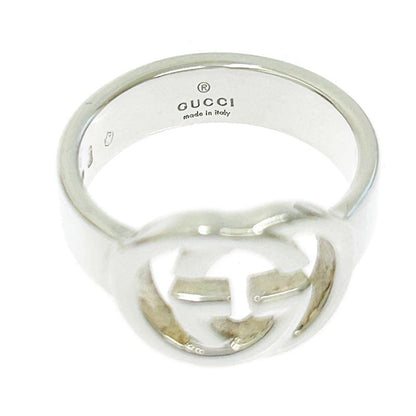Gucci Silver Interlocking G Ring 5.0g 925 Engraved 307477 Ring with Box