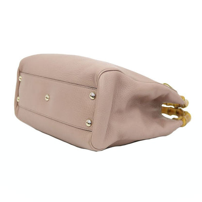 Gucci Shoulder Bag Handbag Bamboo Pink