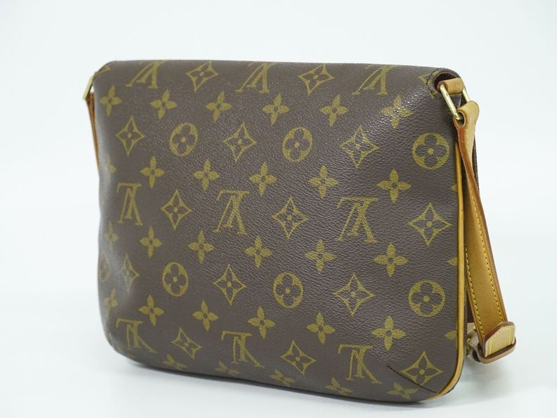Authentic Louis Vuitton LV Musette Tango Short Monogram Shoulder Bag Brown