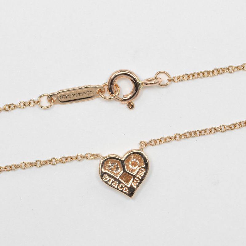 Tiffany & Co Sentimental Heart 18K Pink Gold And Diamonds Ladies 2.17g Necklace