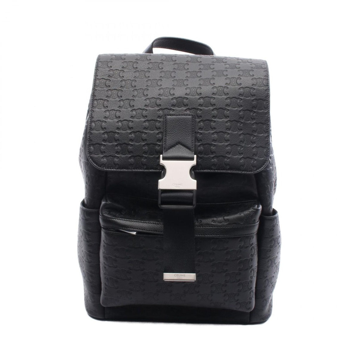 Celine Backpack Triomphe Black Leather