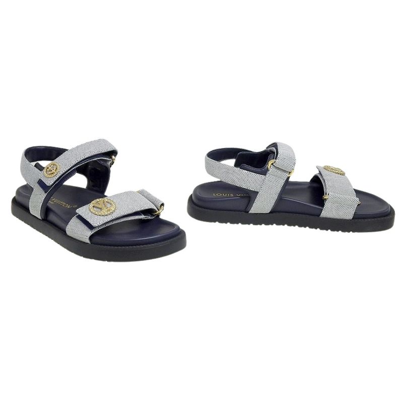 Super With Box Louis Vuitton 2024 Item LV Sunset Line Leather Sandals Shoes 37