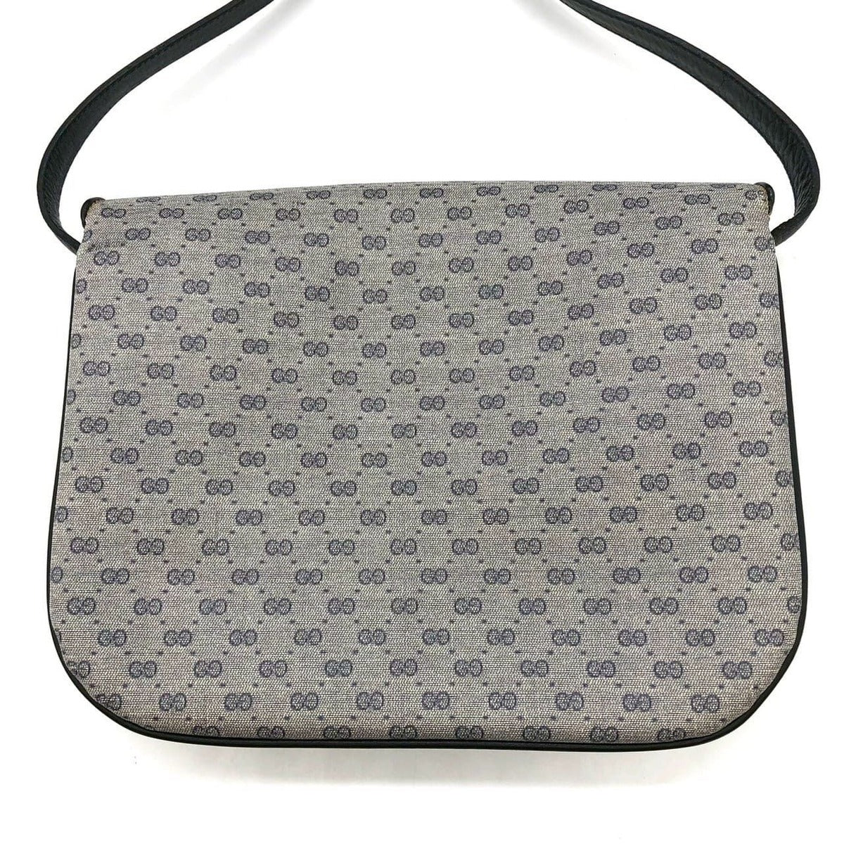Gucci 001 406 Micro GG Shoulder Bag Leather Navy Vintage — view 2