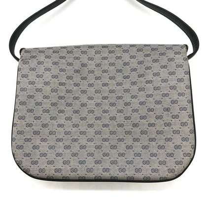 Gucci 001 406 Micro GG Shoulder Bag Leather Navy Vintage — view 2