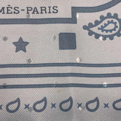 Hermes 2023 Carré 55 Les Cles Primeur Silk Scarf Blue