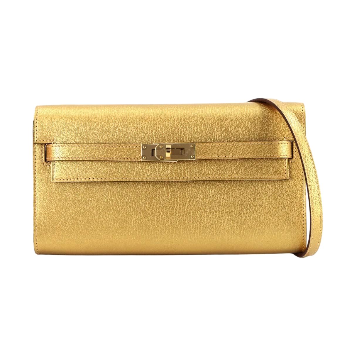 Hermes Kelly Tougo Shoulder Wallet Bifold Chevre Sham Kira Dore