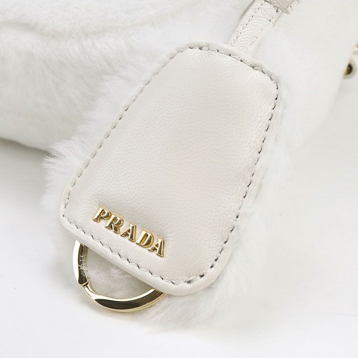 Prada 1bh192 2EC9 F0009 Crossbody Shoulder Bag Faux Fur Leather Women