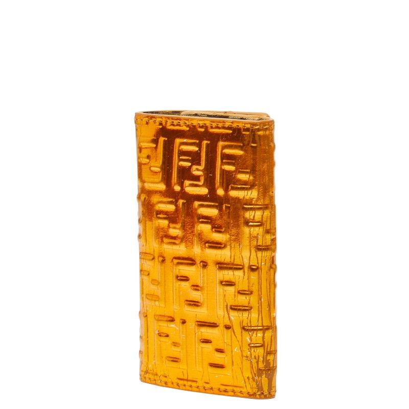 Fendi Zucchino Key Case 6-ribbon 8ap002 Orange Leather Women's Fendi