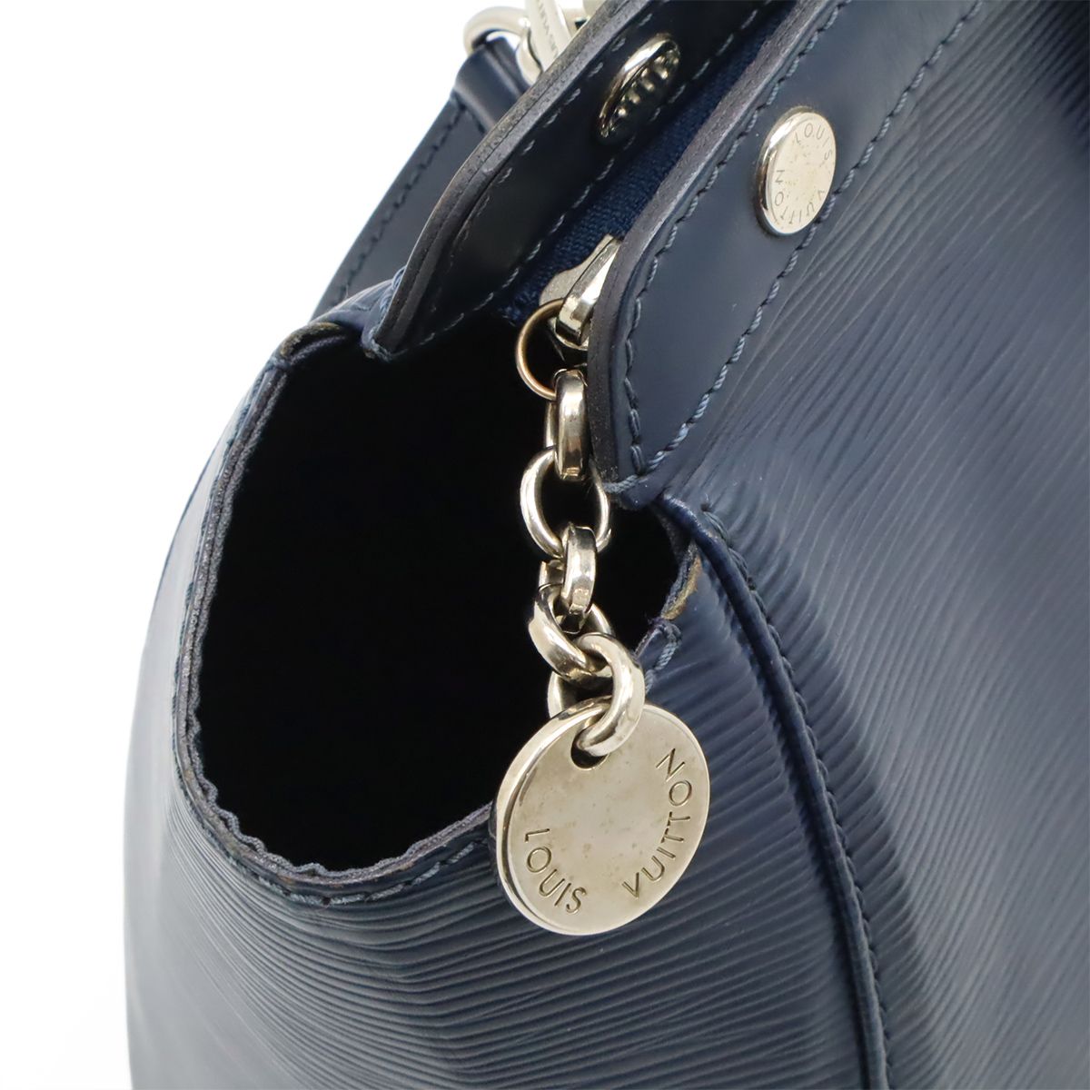 Louis Vuitton Epi Blair MM Handbag Tote Bag 2WAY Shoulder Bag Andigo Blue Navy