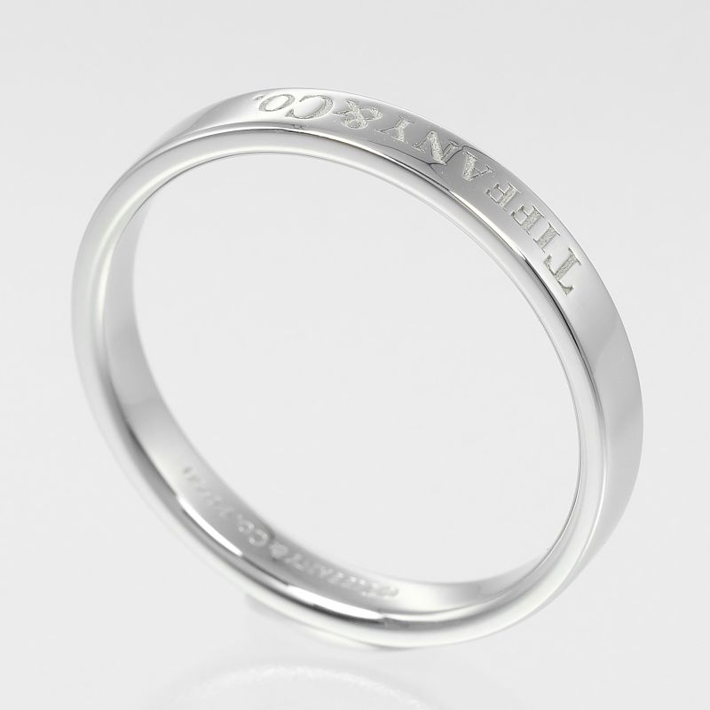 Tiffany & Co Band Ring 3mm (0.12in) Model Pt950platinum 17.5 Men's 5g Ring