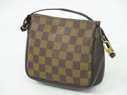Authentic Louis Vuitton LV Trousse Makeup Damier Ebène Accessory Pouch Handbag