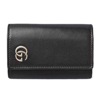 Gucci Key Case Holder 6-stacks Petit Marmont Black Matte Silver
