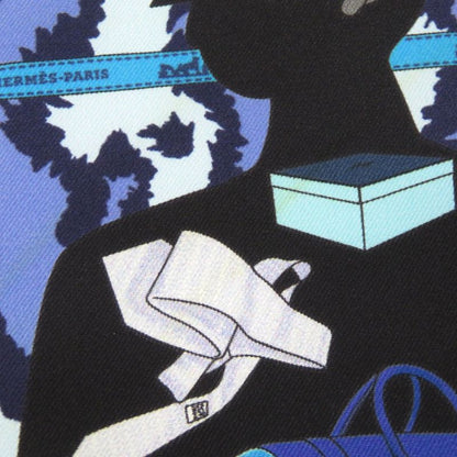 Hermès Carré 40 Monsieur ET Madame Monsieur & Madame Silk Blue Scarf 0821 Hermes