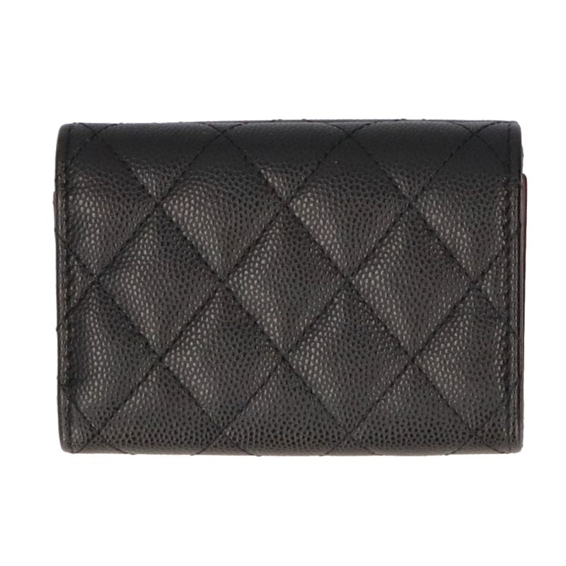 Chanel Classic Small Flap Wallet Ap0230 Caviar Skin Women Black