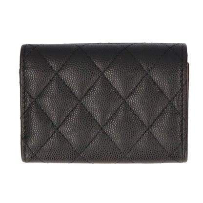 Chanel Classic Small Flap Wallet Ap0230 Caviar Skin Women Black