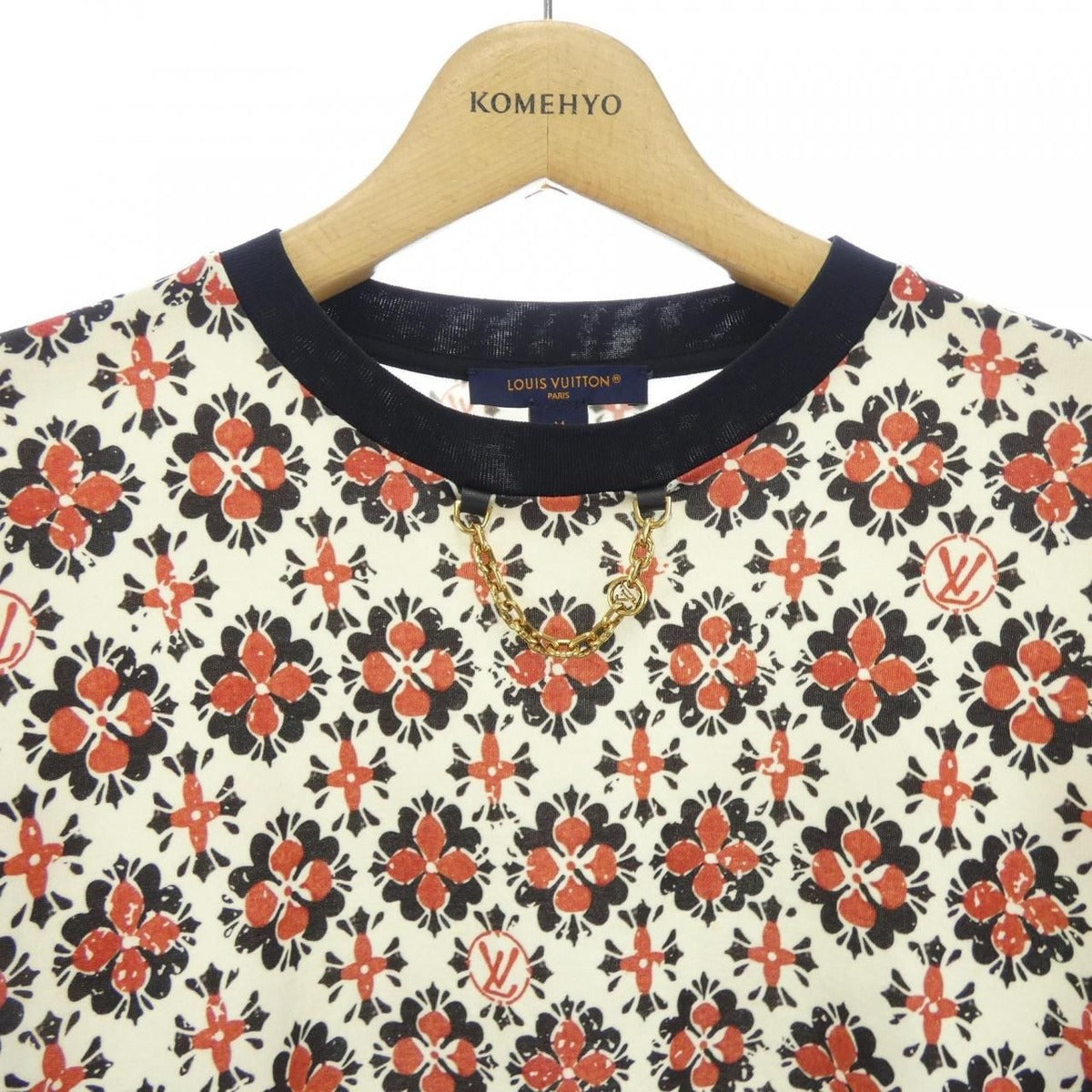 Louis Vuitton Vintage Monogram Print T-Shirt Beige Red — view 6