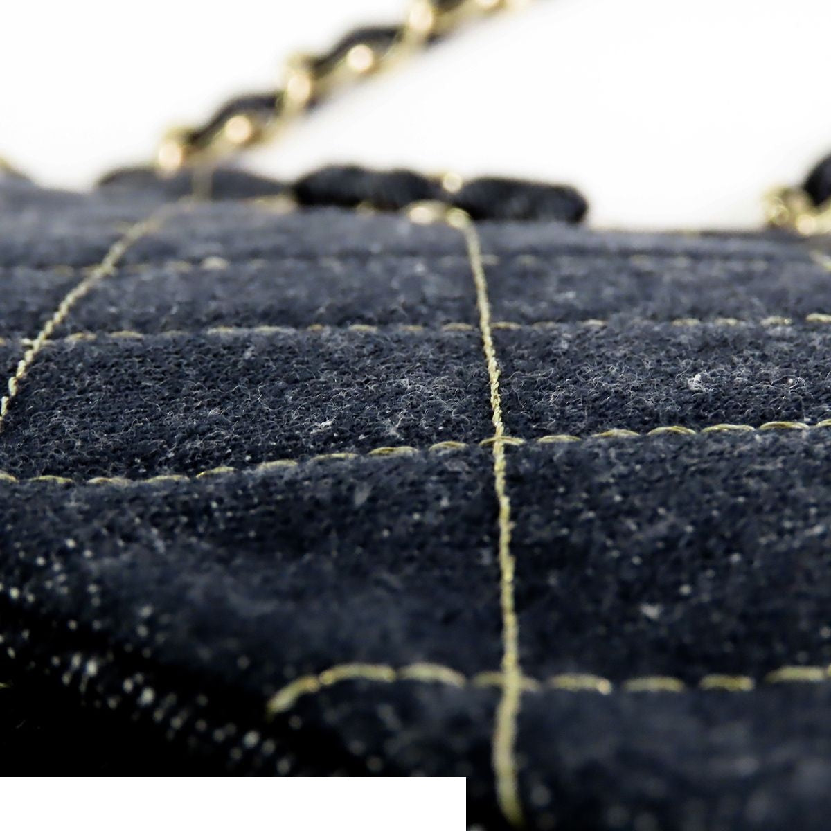 Chanel Sparkling Denim Chain Indigo Blue Gold Shoulder Bag — view 6
