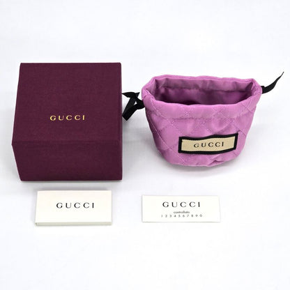 Gucci 774693 Logo Necklace 462cm (1819in) Long Crystal Script Logo Antique Pink