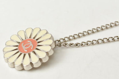 Chanel Necklace Pendant Chanel CC Mark Coco Mark Flower Motif Silver Antique