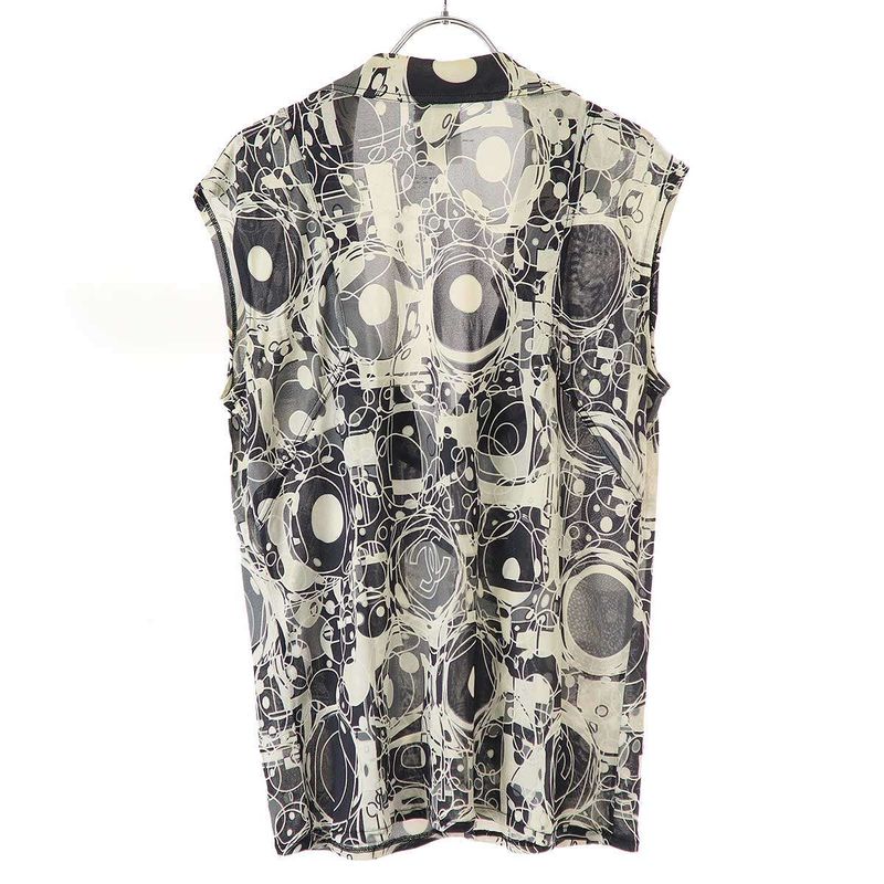 Chanel 2008 Ribbon Neck Silk Sleeveless Top P32886v23237 Black and White 38