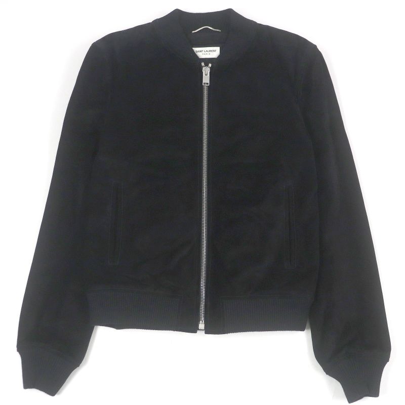 Saint Laurent Paris 344674 Eddie Period Suede Leather Jacket Blouson Black 50