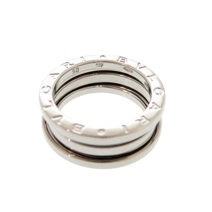 Bulgari B-zero1 3 Band 18K White Gold 750wg #50 White Togo Old Ring Jewelry