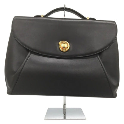 Cartier Panthere Brief Case Bag Leather Gold Hardware Black