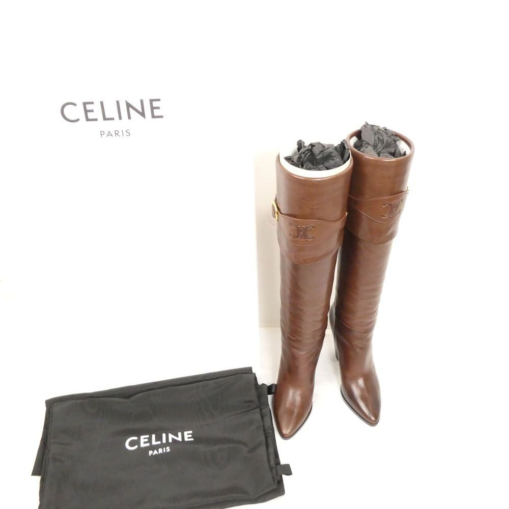 Celine Riding Boot with Triomphe Long Boots 37 Mug
