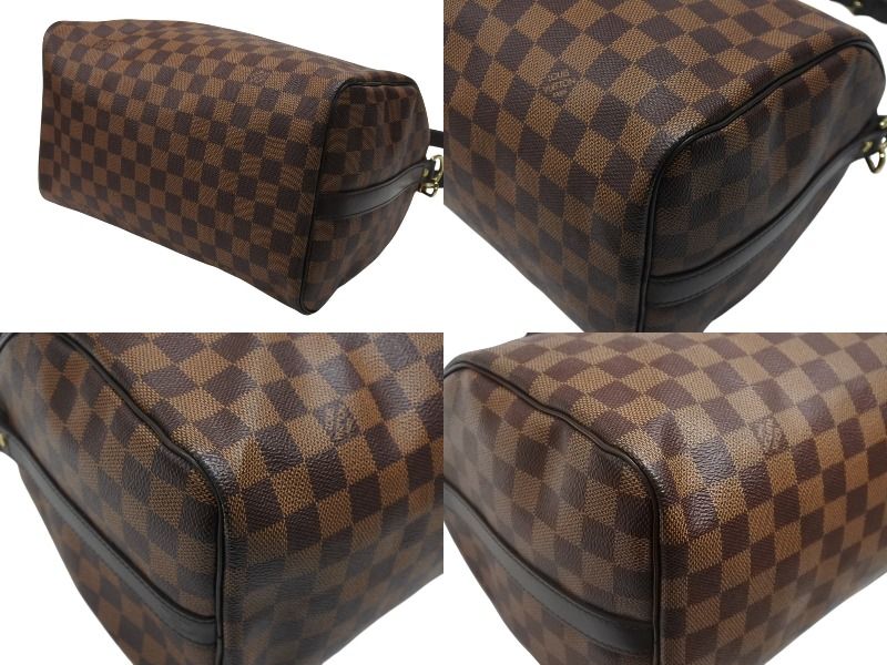 Louis Vuitton Handbag Speedy Bandouliere 30 Brown Damier Canvas Gold — view 8
