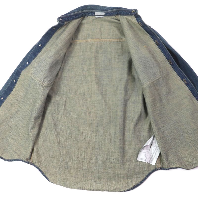 DIOR Homme 22AW 113d585by513 100% Cotton Leather Washed Denim Jacket With Logo