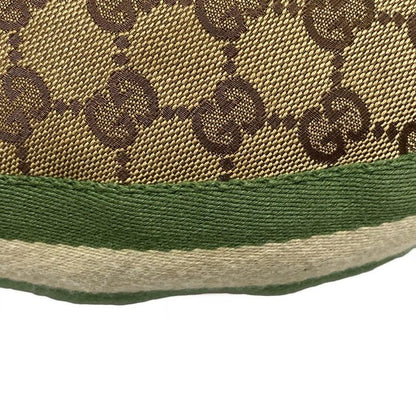 Gucci Shoulder Bag GG Patternbamboo 131036 Beige Dark Brown And Green Leather