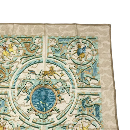 Hermes Carre 90 100% Silk Scarf Peintre DU Cheval Painter Of Horses Blawan