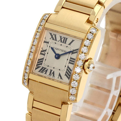Cartier Wjta0039 Tank Francaise SM Diamond Wristwatch 18K Yellow Gold Diamonds