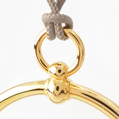Hermes Loop Grand Vorsoft Leather Aluminum Gold Necklace Glazed Gold