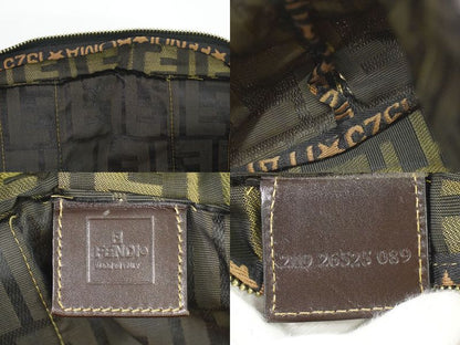 Authentic Fendi Zucca Tote Handbag Canvas Brown 26525 Zucca Bag Pre-owned