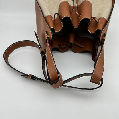 Loewe Hammock Drawstring Leather Shoulder Bag 2-Way Brown Silver — view 11