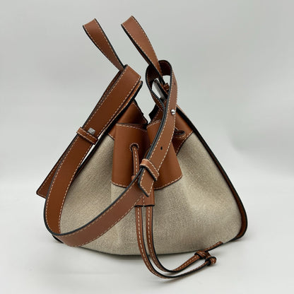 Loewe Hammock Drawstring Leather Shoulder Bag 2-Way Brown Silver — view 2
