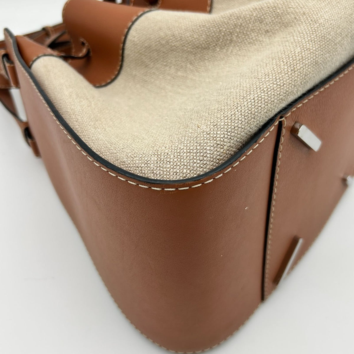 Loewe Hammock Drawstring Leather Shoulder Bag 2-Way Brown Silver — view 7