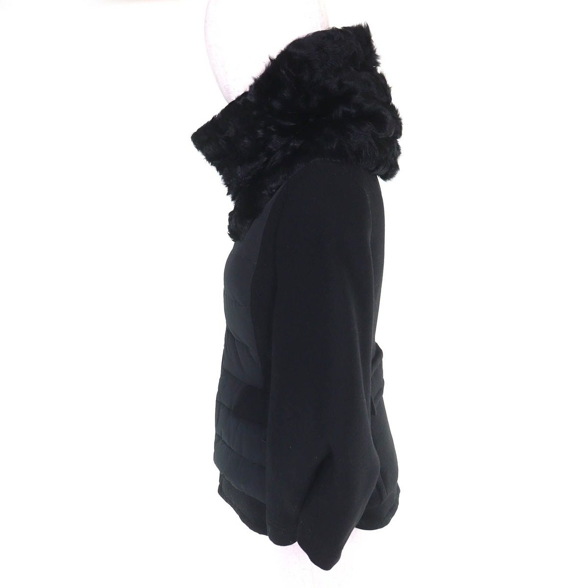Moncler Rumex Back Belt Kargan Rumfa Wool Down Jacket Black 0 — view 2